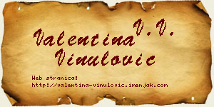 Valentina Vinulović vizit kartica
